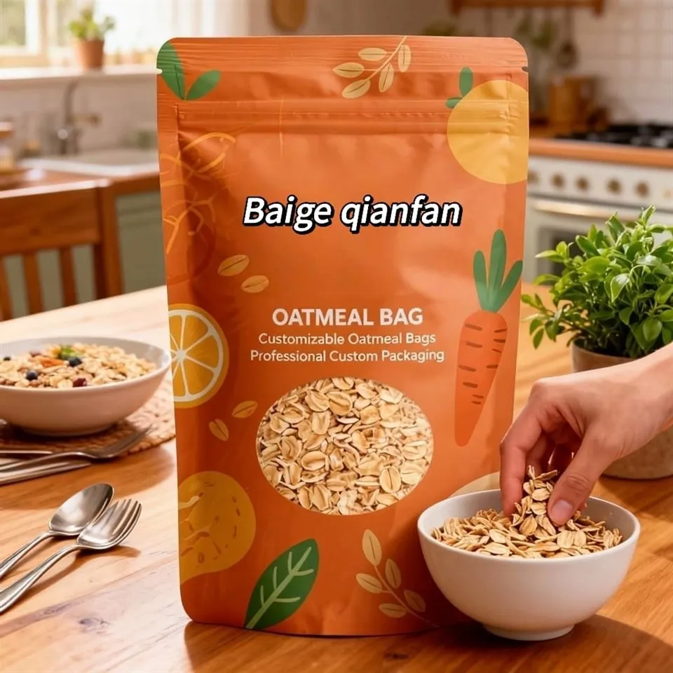 Samostojeće{0}}vreće sa patentnim zatvaračem od zobene kaše