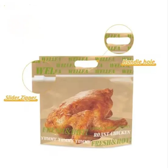 Prilagođeno dizajnirana vrećica za pakiranje pečenog laminiranog plastičnog roštilja za pečenje hrane u mikrovalnoj pećnici Vruće vrećice za pečenu piletinu protiv magljenja